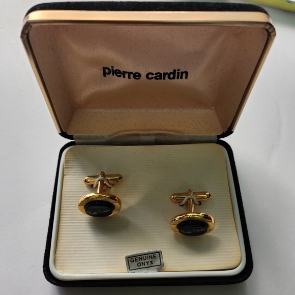 Pierre cardin cufflinks Genuine Onyx - Picture 5 of 7